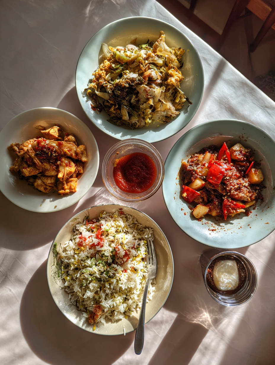 Ingredients for Spicy Halal Chicken Rice Bowls