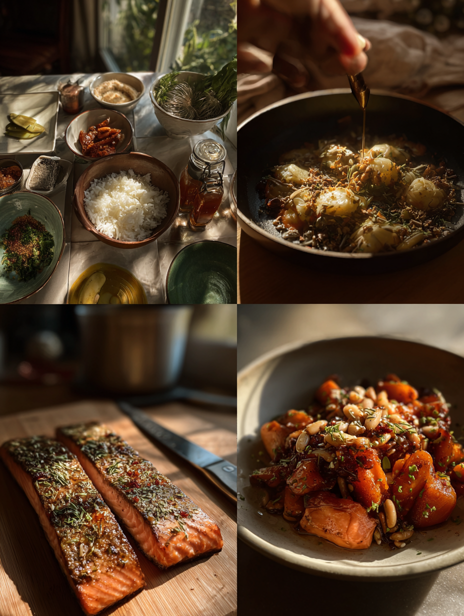 Steps for Hot Honey Salmon Recipe Sweet Spicy Dinner