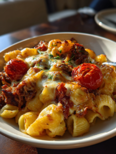 Beefy One-Pot Shell Pasta Bake