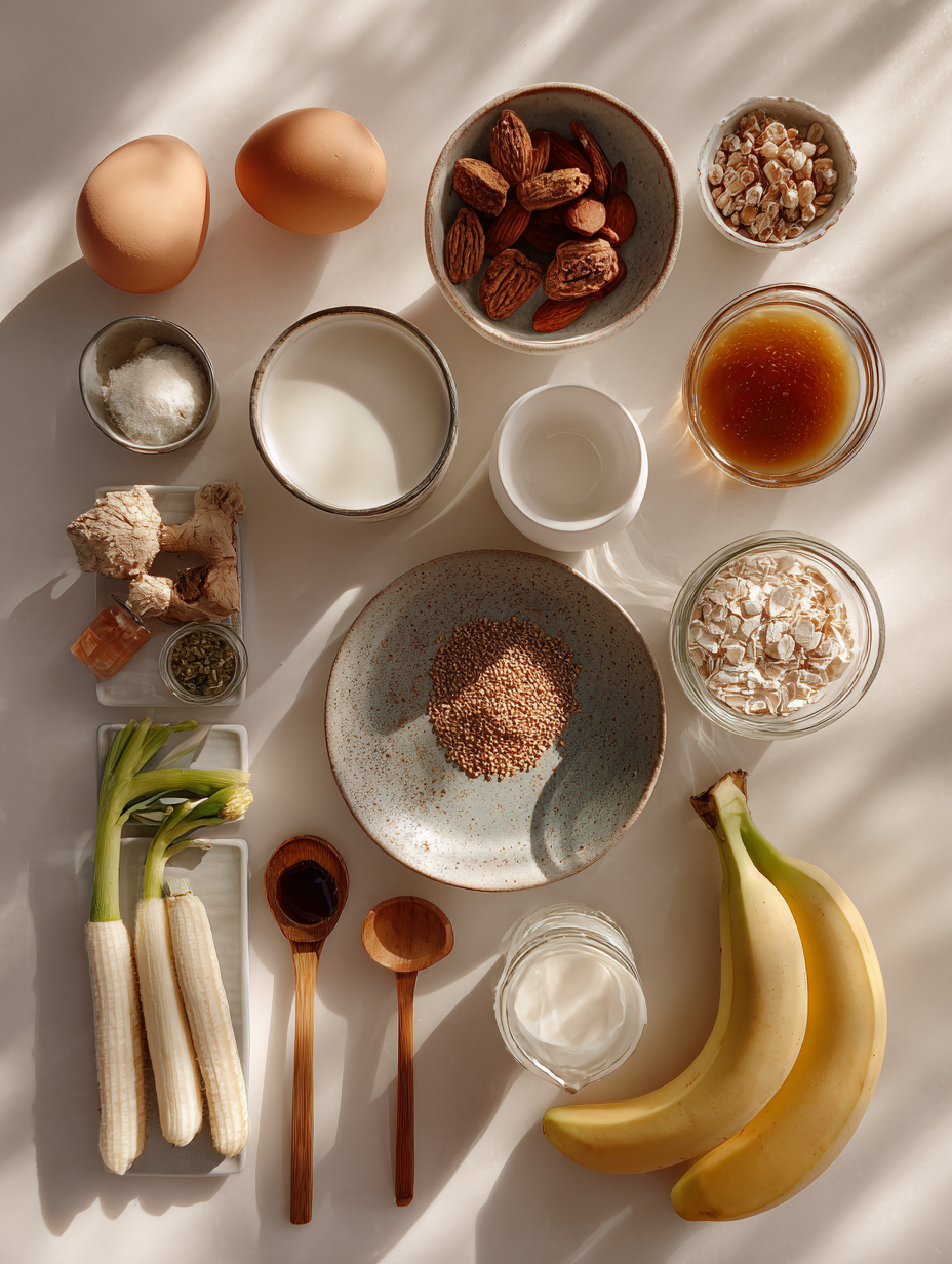 Ingredients for Kefir Smoothie Recipe Probiotic Breakfast Drink