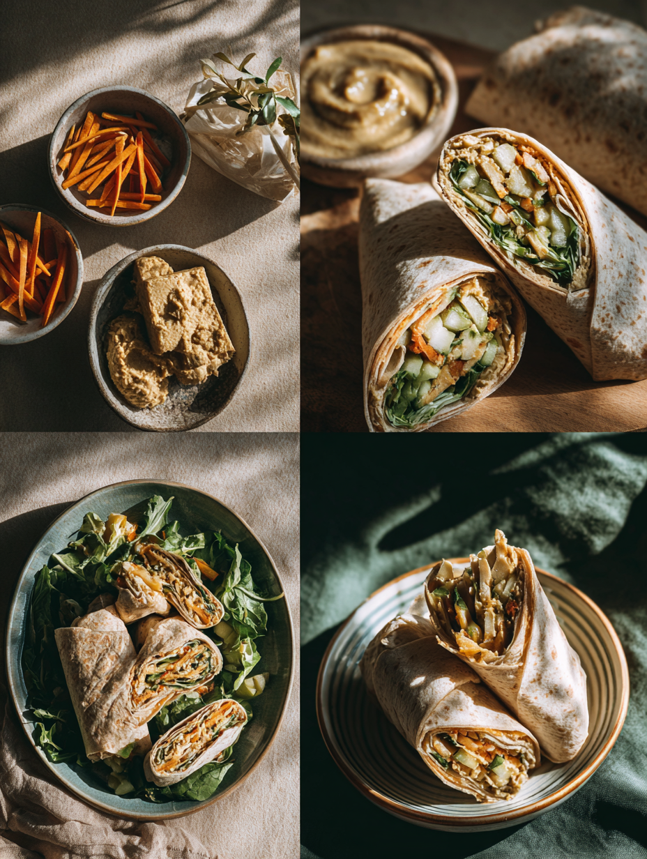 Steps for Protein-Packed Hummus Veggie Wraps