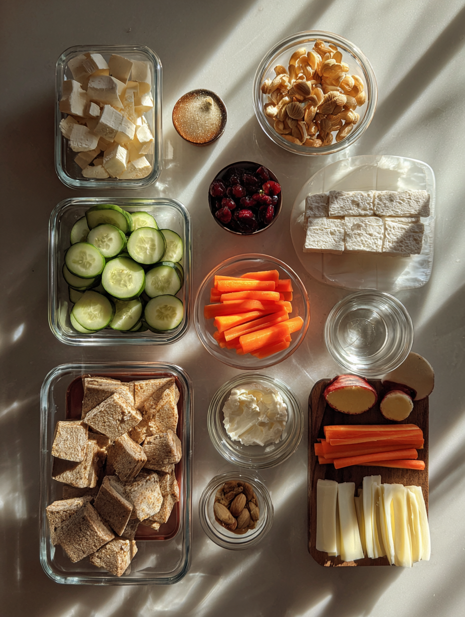 Ingredients for Cucumber Cream Cheese Bites Recipe Healthy Party Appetizer