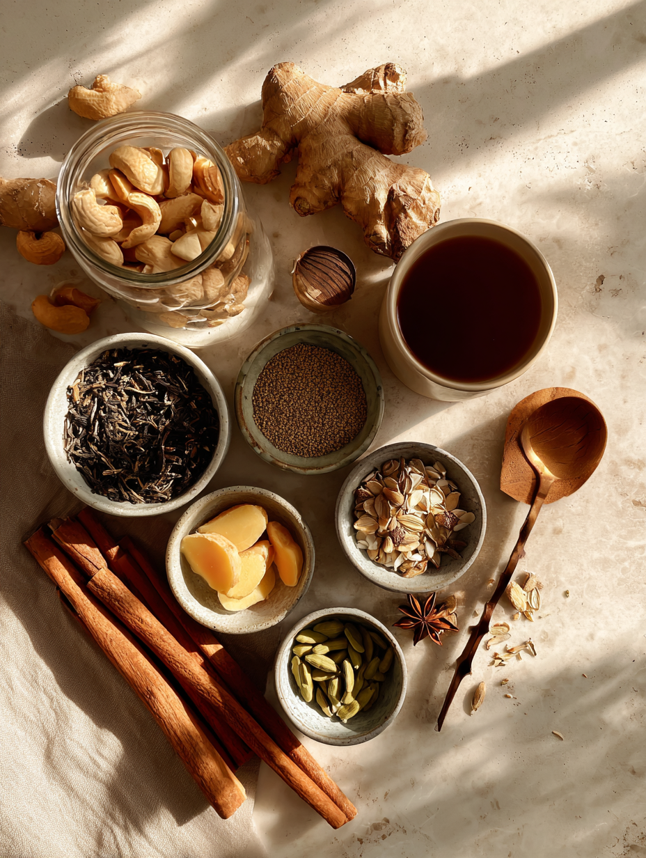 Ingredients for Houjicha Cold Brew Recipe Smoky Iced Tea Drink