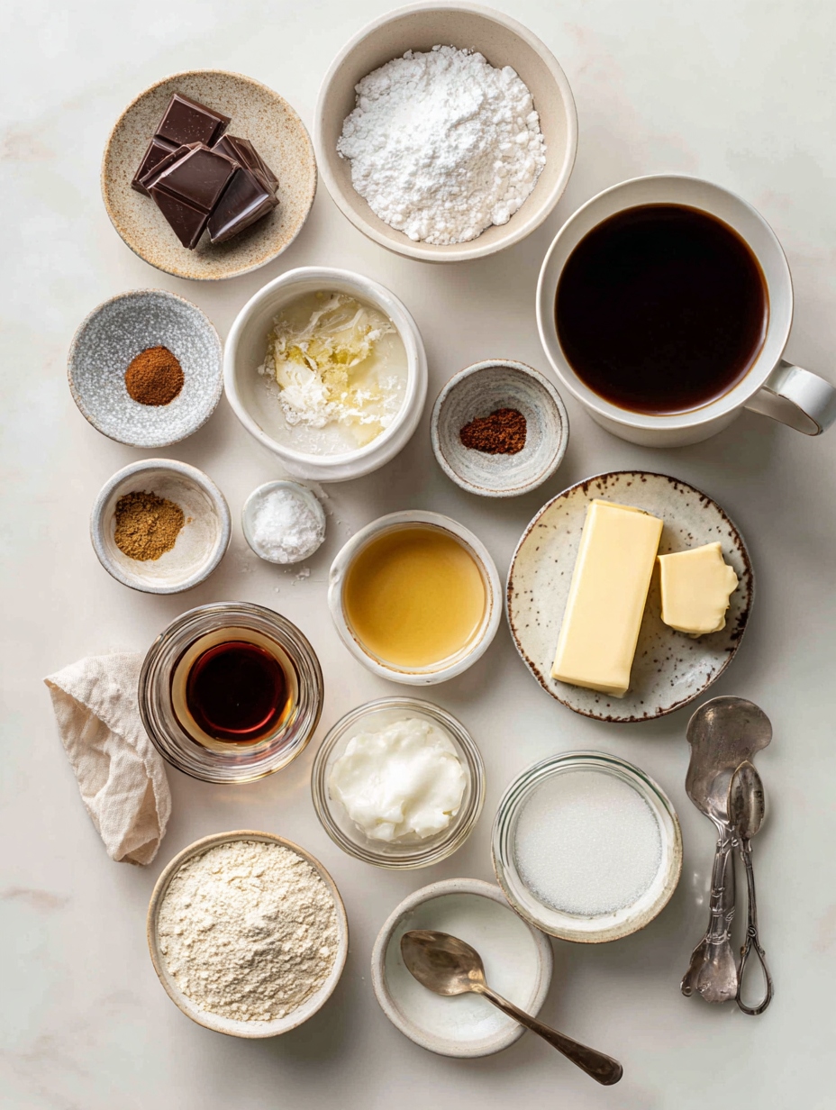 Ingredients for Mocha Iced Coffee Recipe A Decadent Blend of Chocolate and C