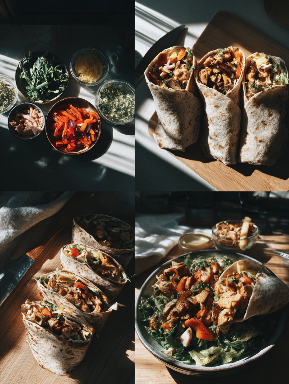 Steps for Easy Meal Prep Turkey Ham Wraps