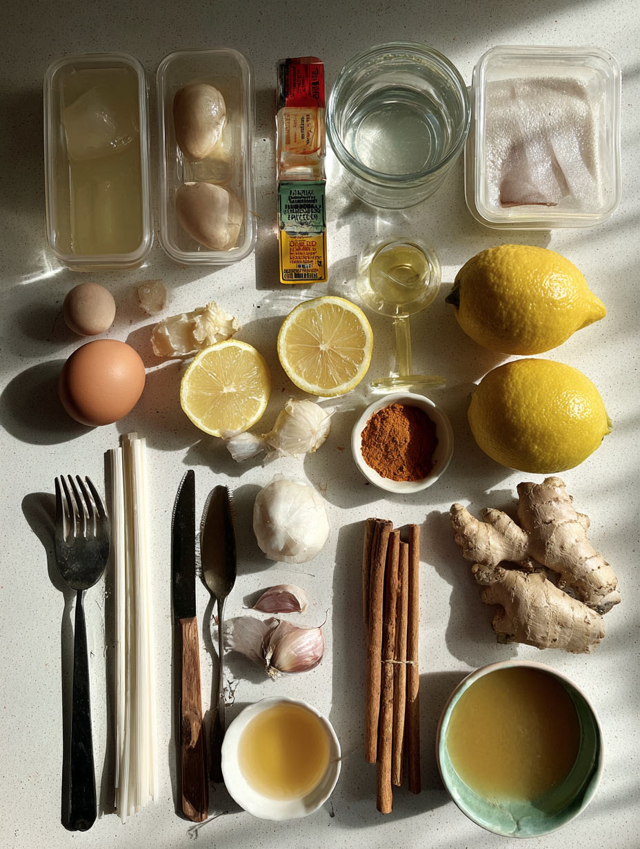 Ingredients for Blueberry Lemon Mocktail Recipe Sweet Citrus Drink