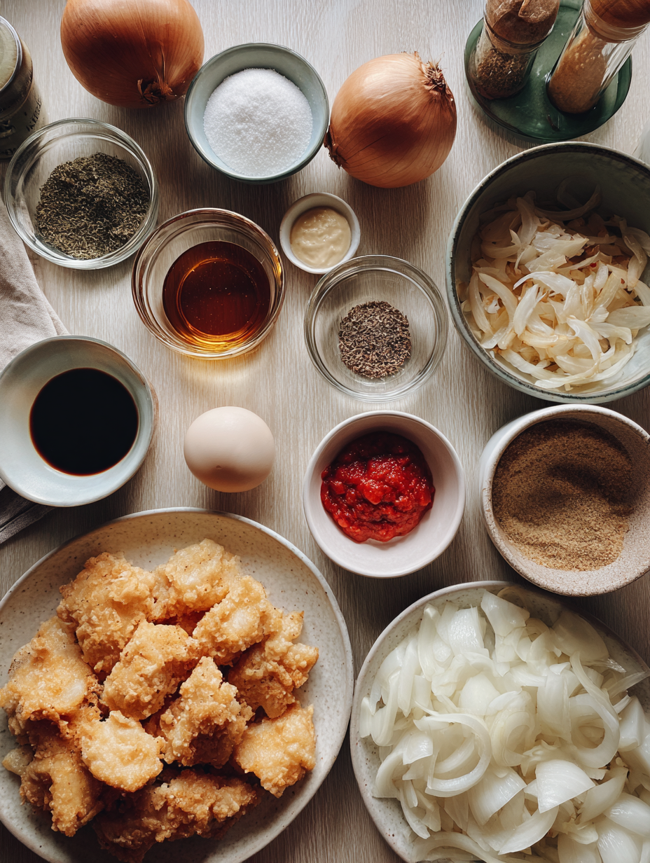 Ingredients for One Pan French Onion Chicken Recipe Easy Comfort Dinner