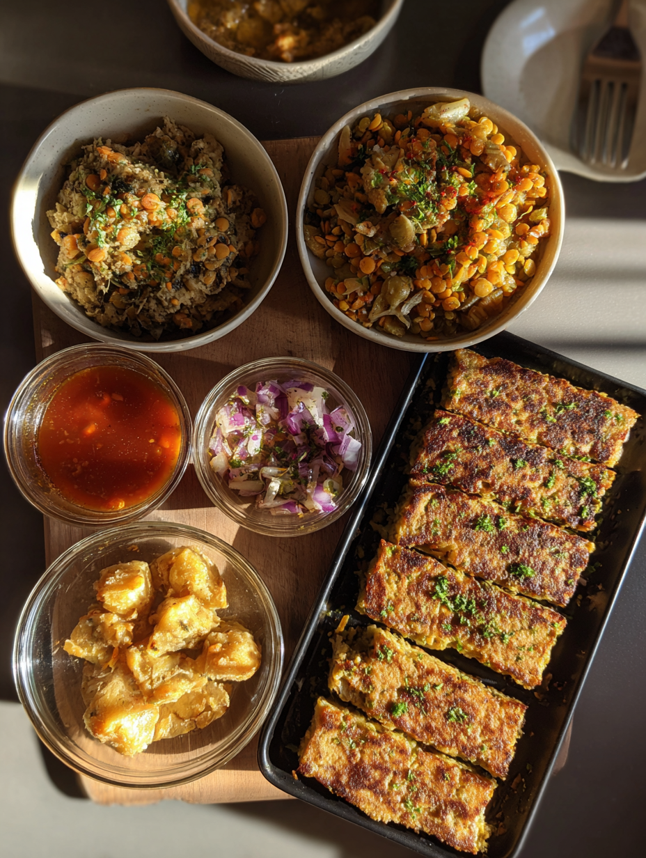 Ingredients for High-Protein Lentil Veggie Patties