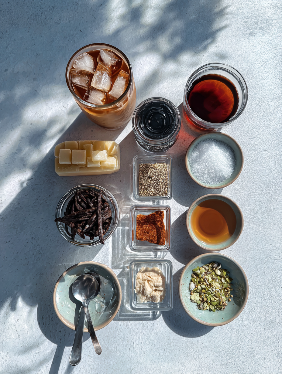 Ingredients for Vanilla Iced Tea Recipe A Sweet Cold Drink to Beat the Heat