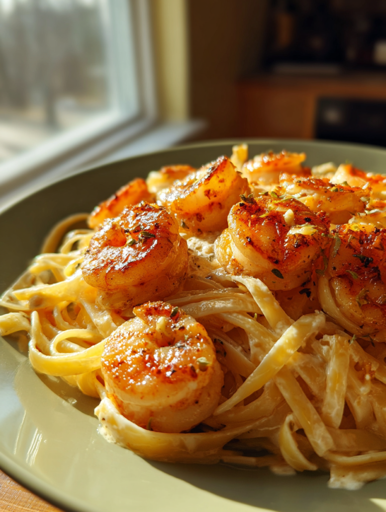 Fiery Cajun Shrimp Cream Linguine
