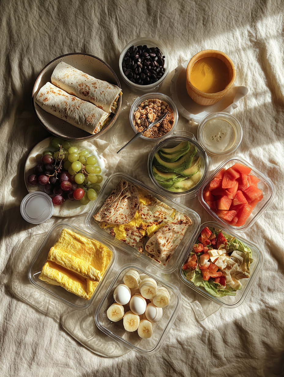 Ingredients for Protein-Packed Breakfast Burritos Freezer Friendly Meal Pre