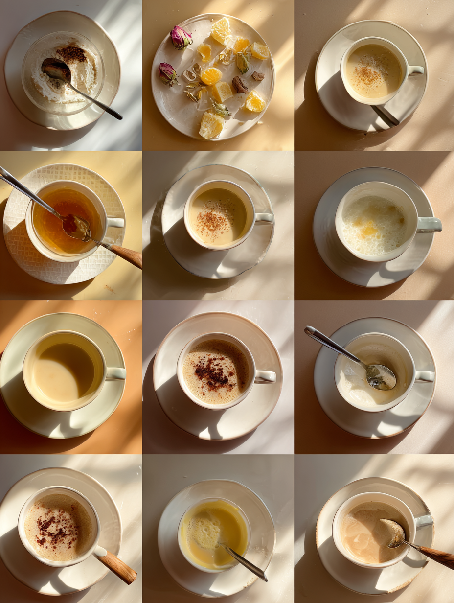 Steps for Rose Latte Recipe Floral Aesthetic Coffee Drink