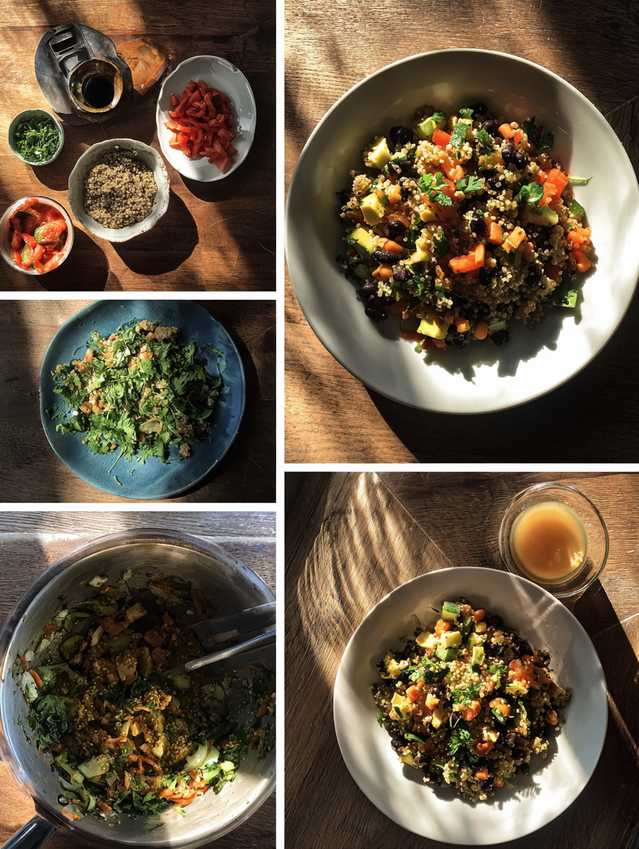 Steps for High-Protein Quinoa Black Bean Salad