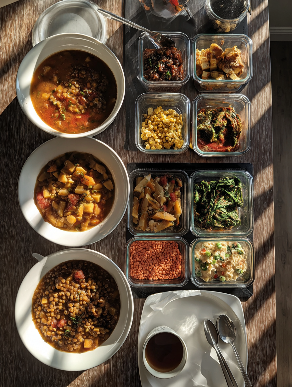 Ingredients for Meal Prep for Weight Loss Lentil Soup