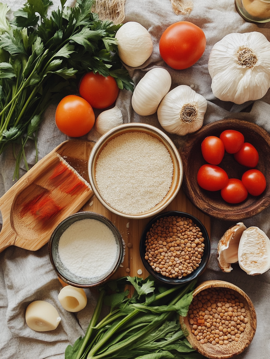 Ingredients for Vegan Lentil Soup