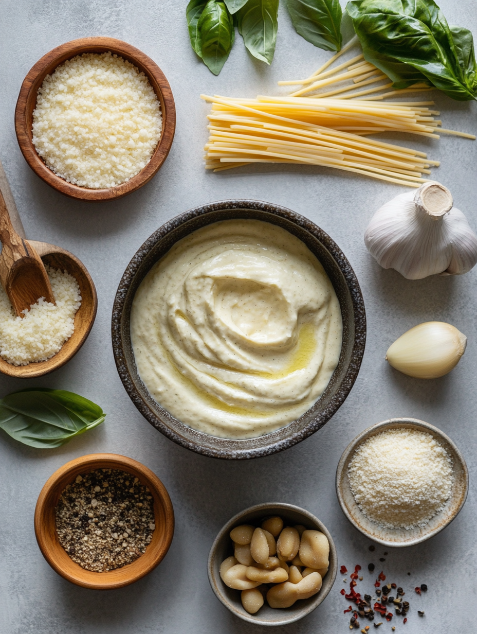 Ingredients for Vegan Creamy Alfredo