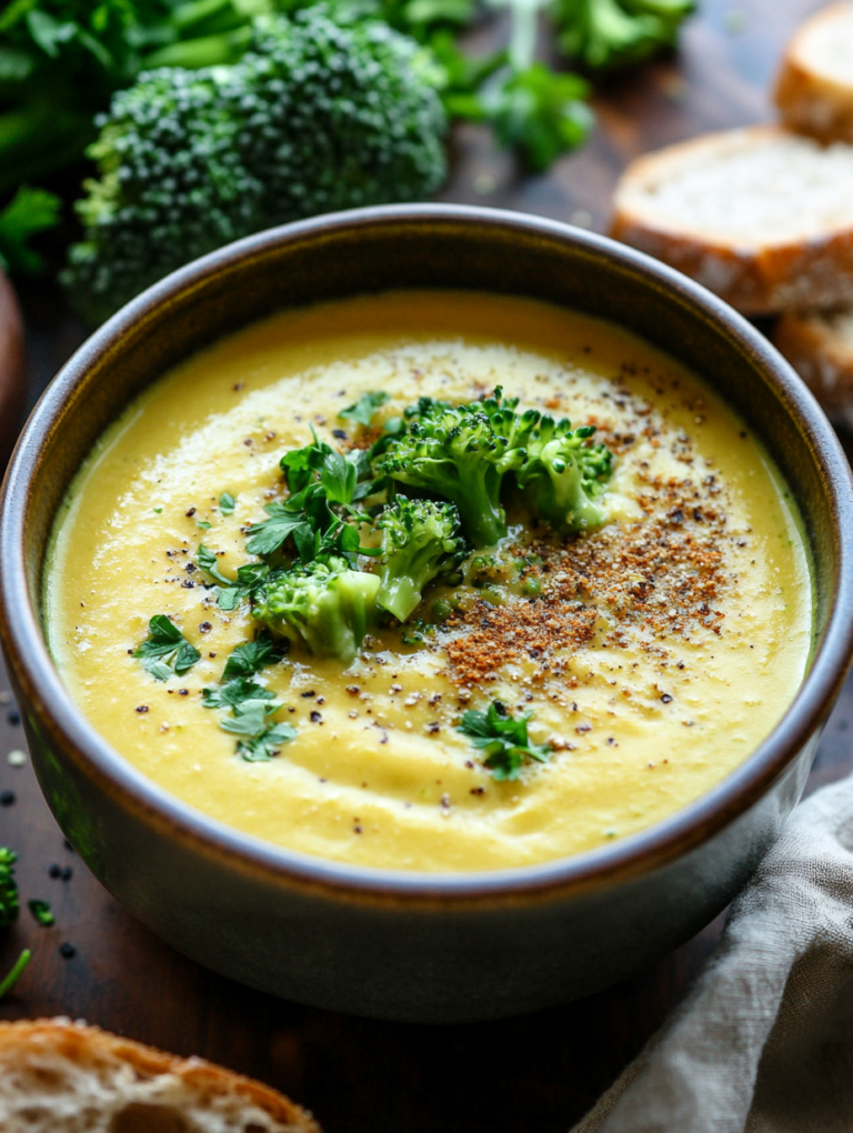 Vegan Cheesy Broccoli Soup