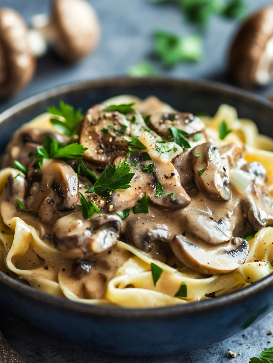 Vegan Mushroom Stroganoff