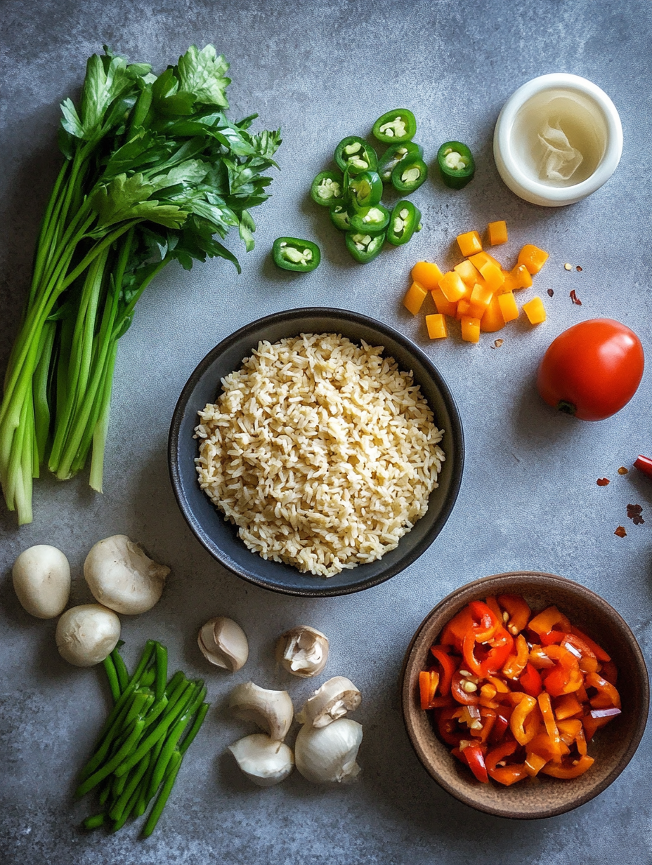 Ingredients for Vegan Fried Rice