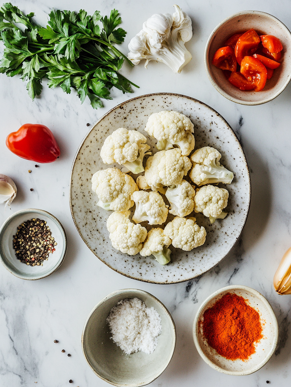 Ingredients for Vegan Cauliflower Wings
