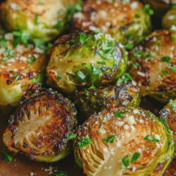 Air Fryer Garlic Parmesan Brussels Sprouts