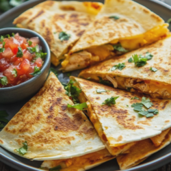 Easy Air Fryer Chicken Quesadillas