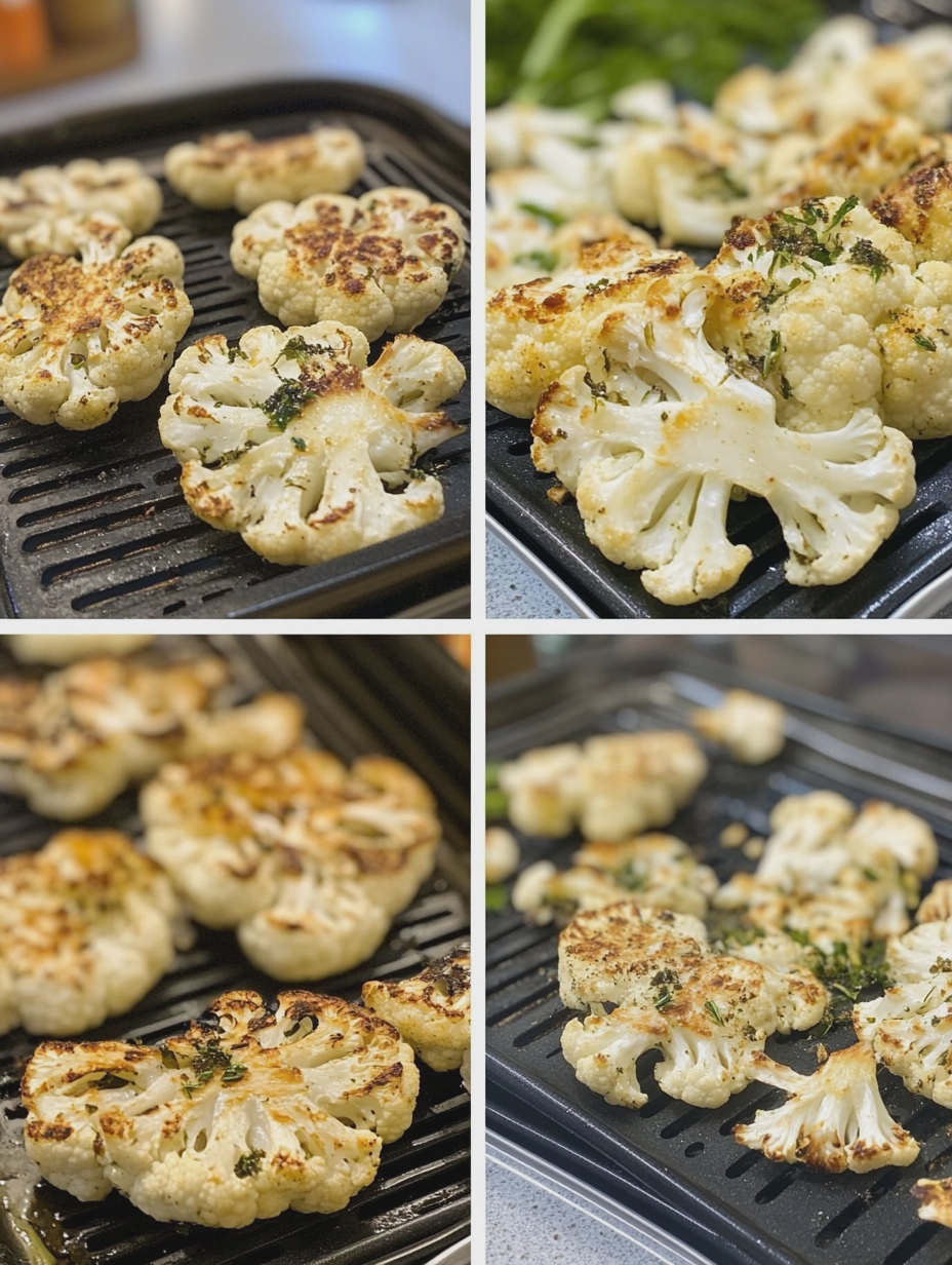 Steps for Air Fryer Garlic Herb Cauliflower Steaks