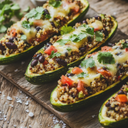 Air Fryer Stuffed Zucchini Boats