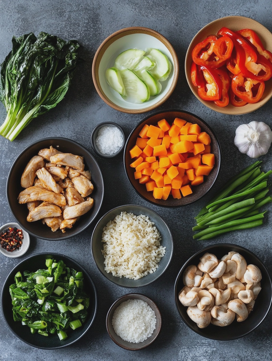 Ingredients for Air Fryer Teriyaki Chicken Bowls