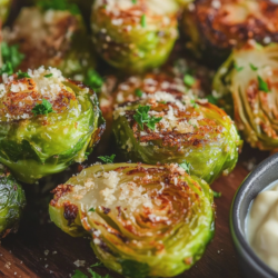 Crispy Air Fryer Garlic Parmesan Brussels Sprouts