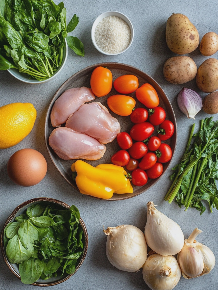 Ingredients for One-Pan Air Fryer Chicken and Veggies