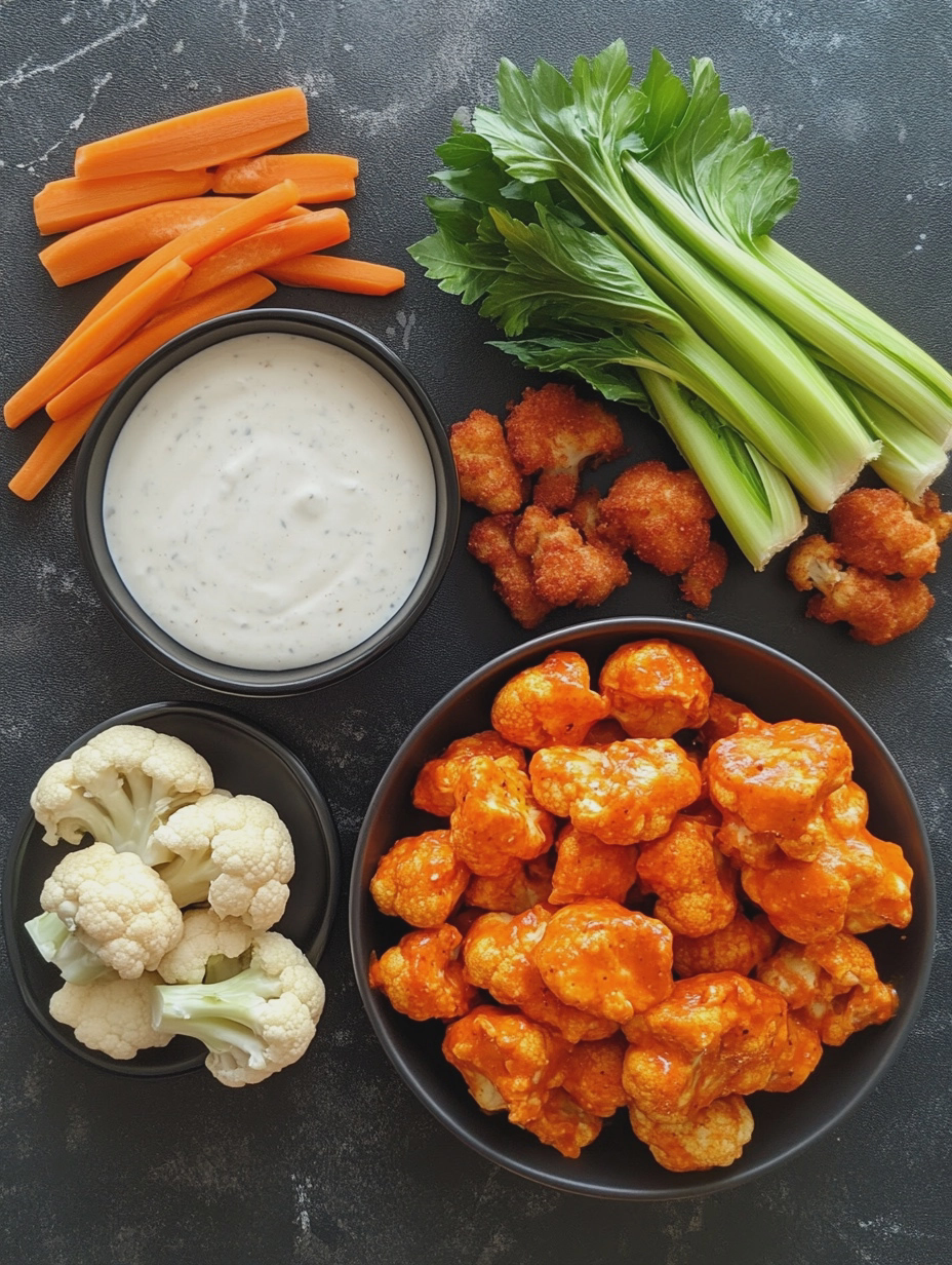 Ingredients for Air Fryer Buffalo Cauliflower Bites