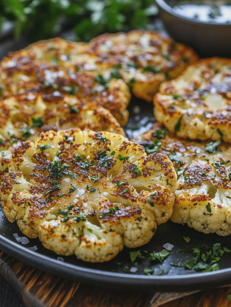 Air Fryer Garlic Herb Cauliflower Steaks