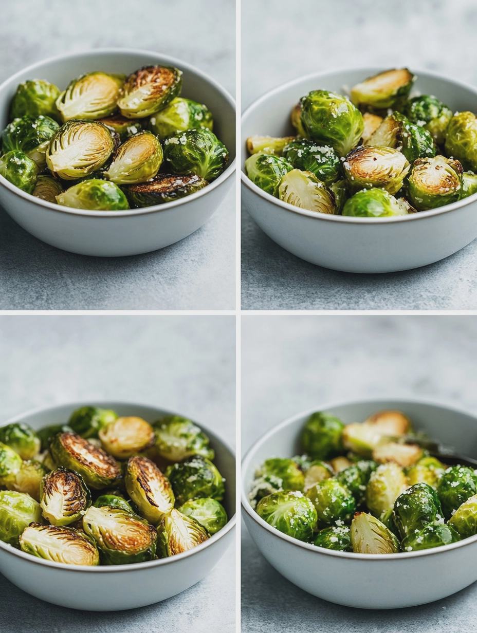 Steps for Crispy Air Fryer Garlic Parmesan Brussels Sprouts