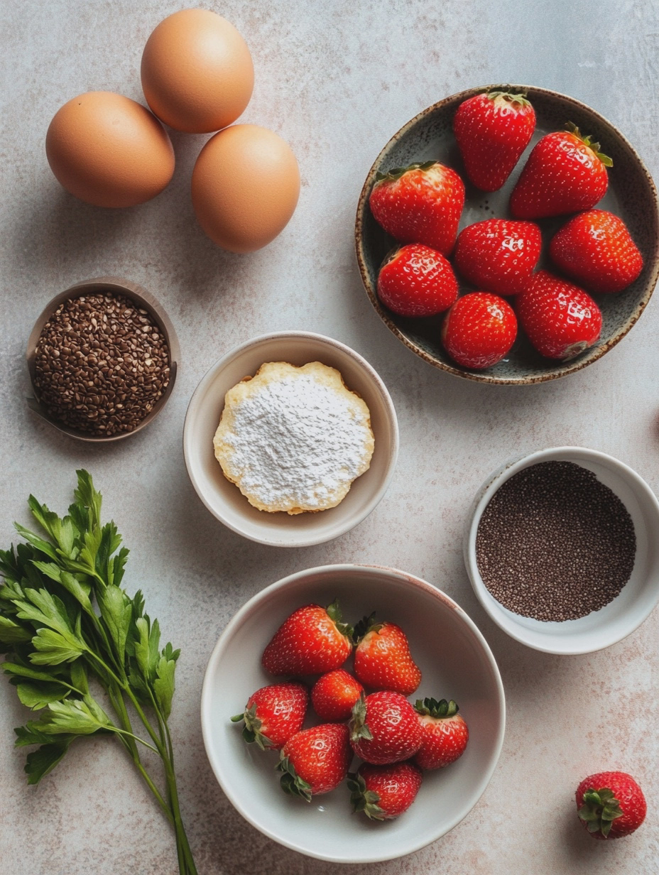 Ingredients for Air Fryer Strawberry Shortcake