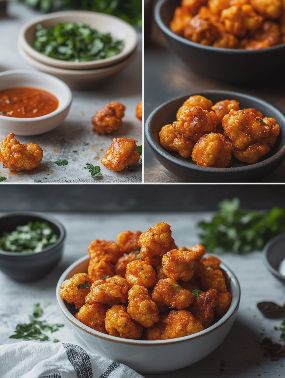 Steps for Air Fryer Buffalo Cauliflower Bites