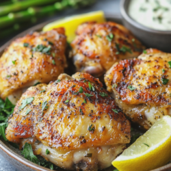 Air Fryer Lemon Garlic Chicken Thighs