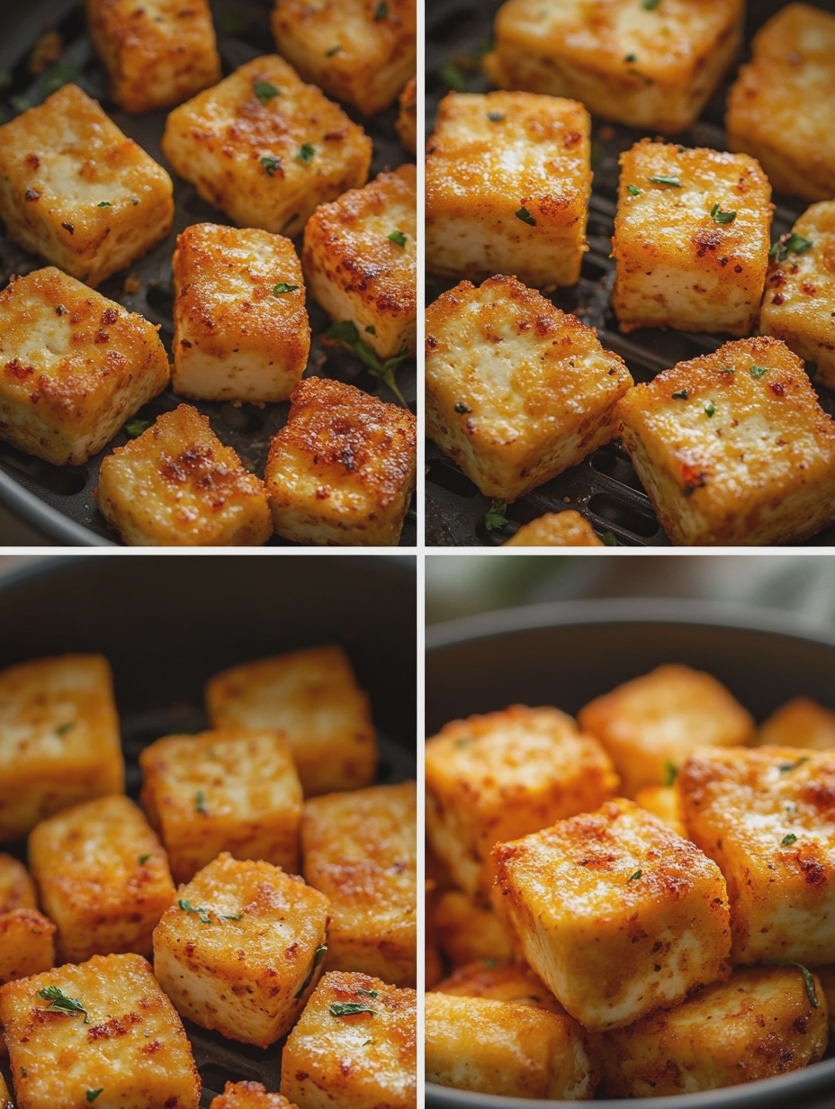 Steps for Air Fryer Crispy Tofu Bites