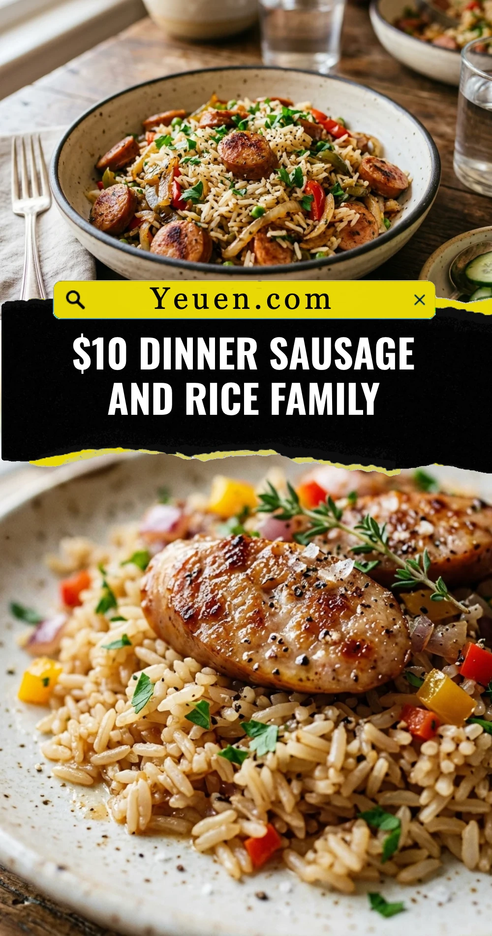 $10 Dinner Sausage and Rice Family