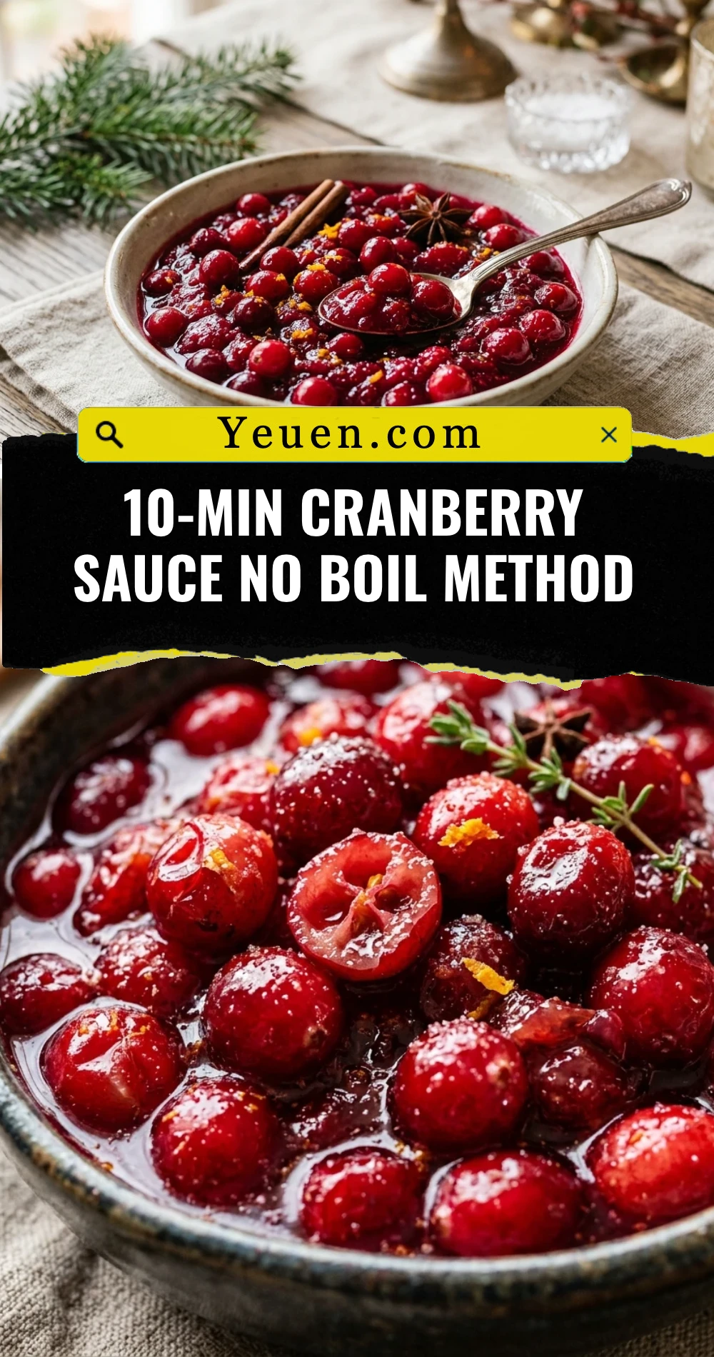 10-Min Cranberry Sauce No Boil Method