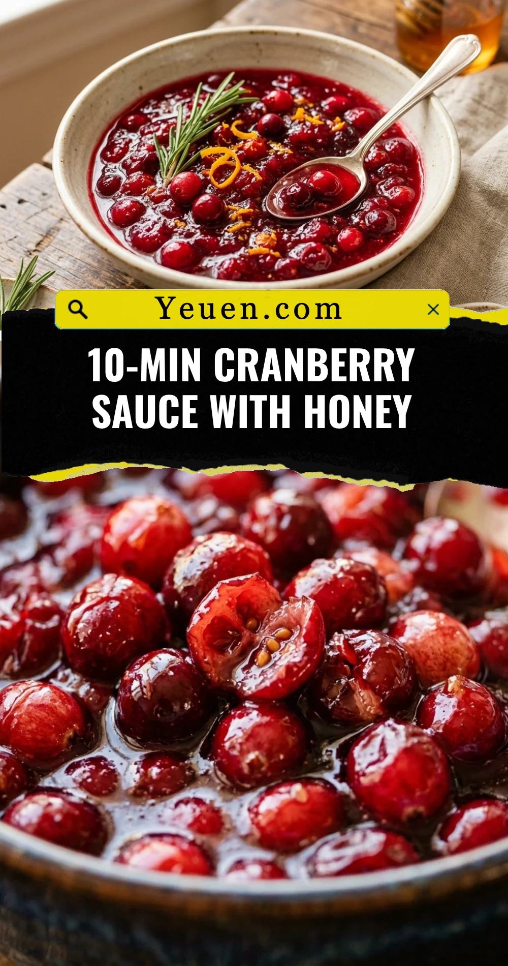10-Min Cranberry Sauce With Honey