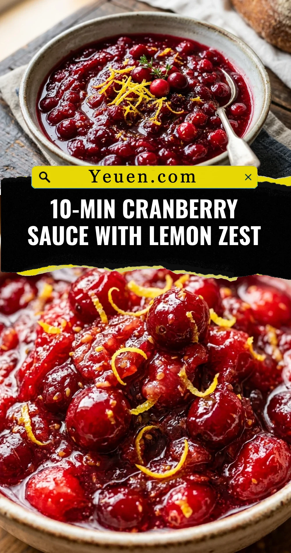 10-Min Cranberry Sauce With Lemon Zest