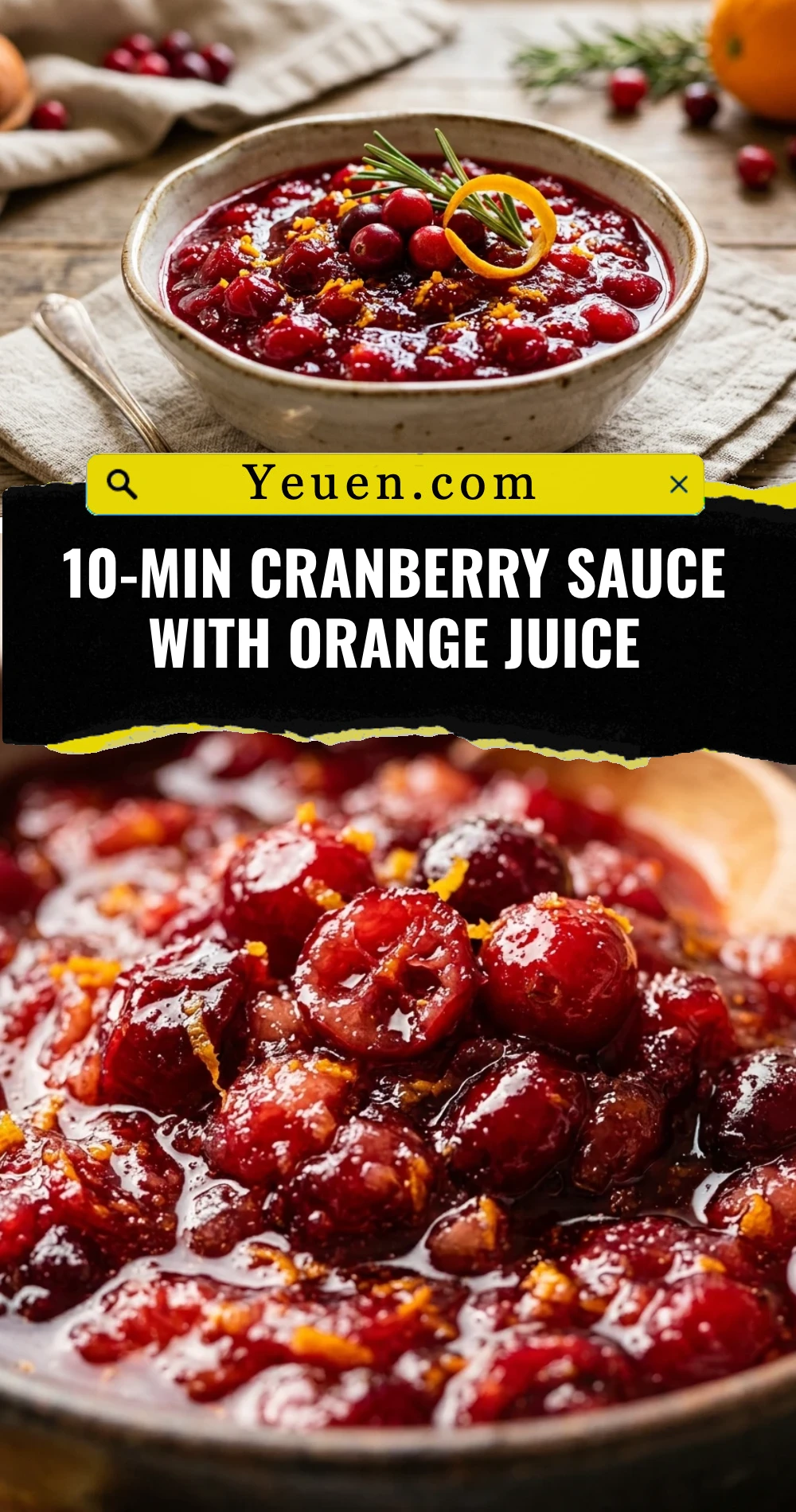 10-Min Cranberry Sauce With Orange Juice