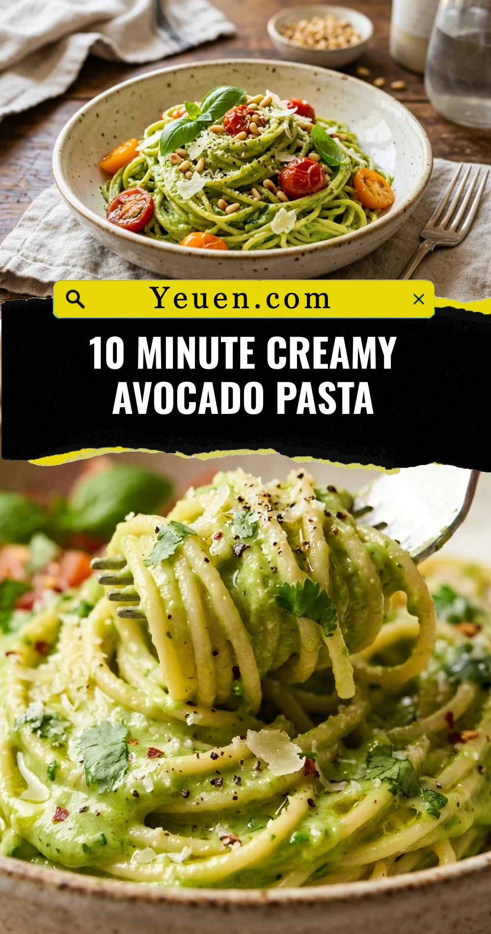 10 Minute Creamy Avocado Pasta