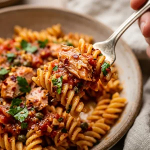 15 Min Spicy Tuna Pasta (30g Protein)