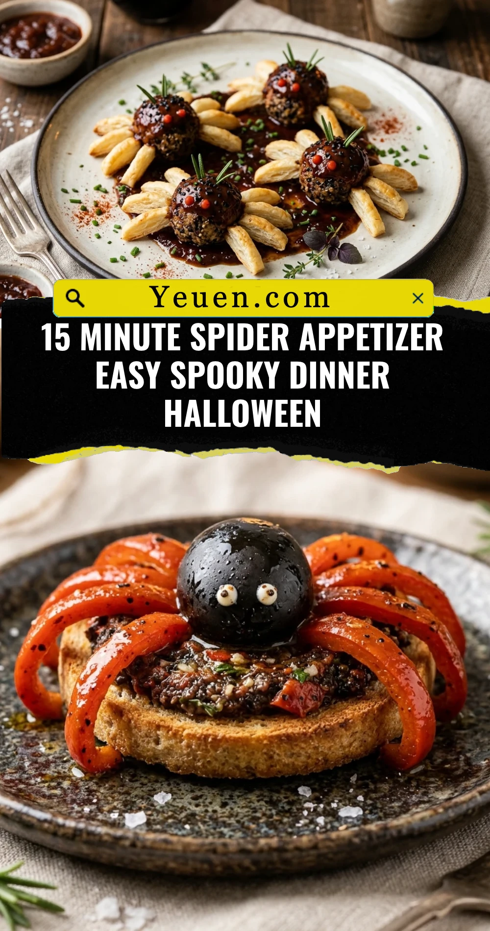 15 Minute Spider Appetizer Easy Spooky Dinner Halloween