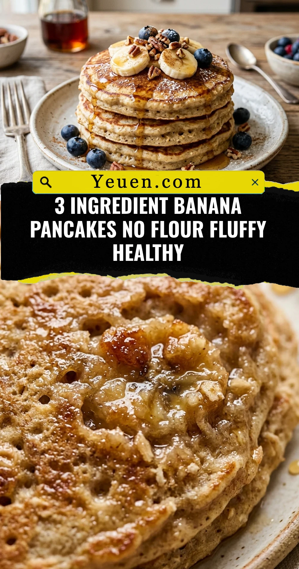 3 Ingredient Banana Pancakes No Flour Fluffy Healthy