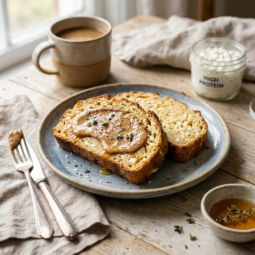 3 Ingredient Cottage Cheese Bread 20g+ Easy High Protein Breakfast