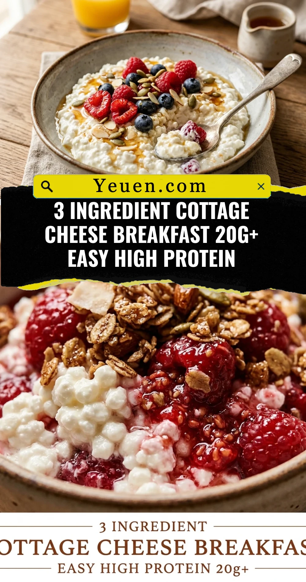3 Ingredient Cottage Cheese Breakfast 20g+ Easy High Protein