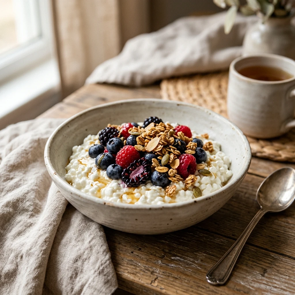 3 Ingredient Cottage Cheese Breakfast Bowl 20g+ Easy High Protein Breakfast